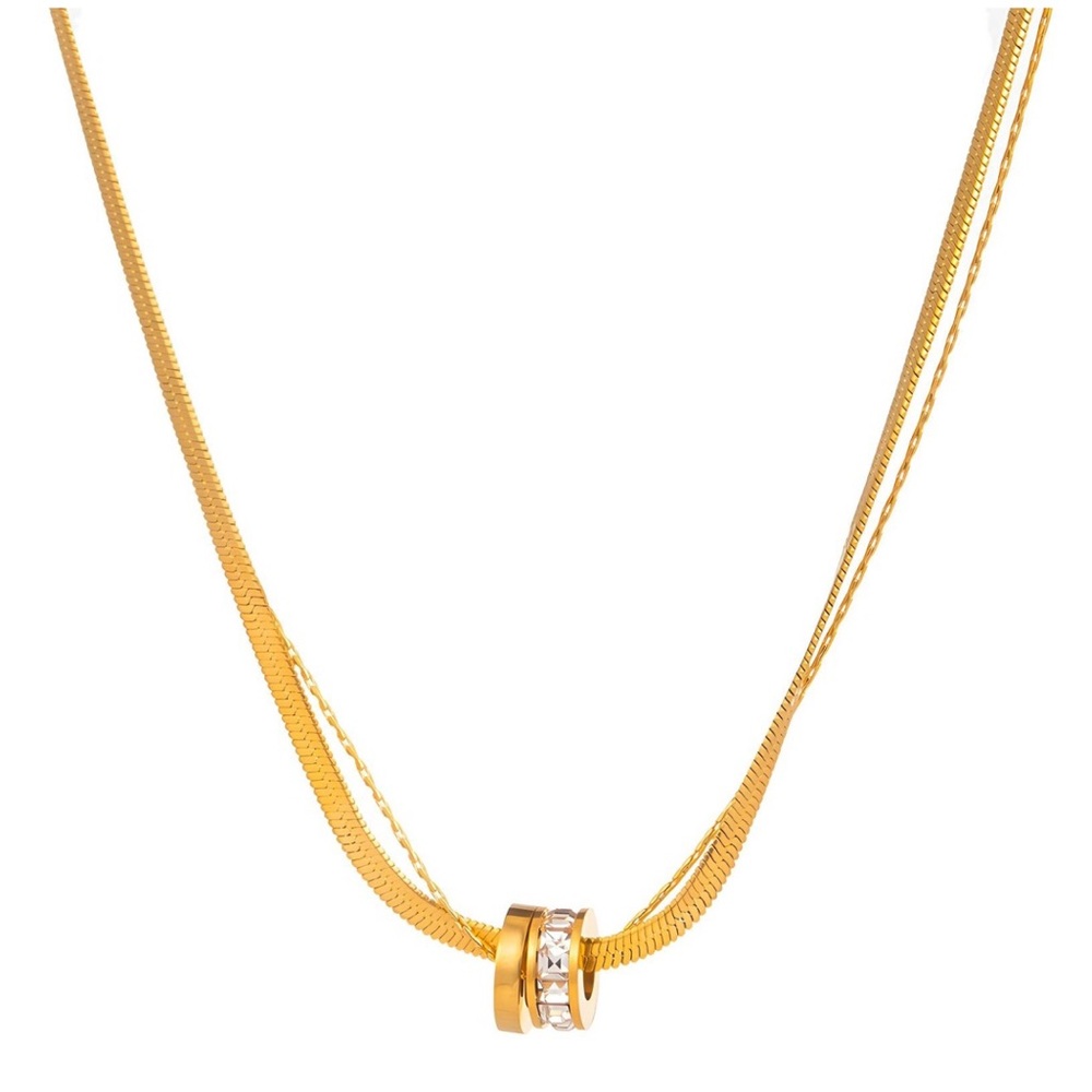 18K GOLD PLATED STAINLESS STEEL NECKLACE, INTENSITY